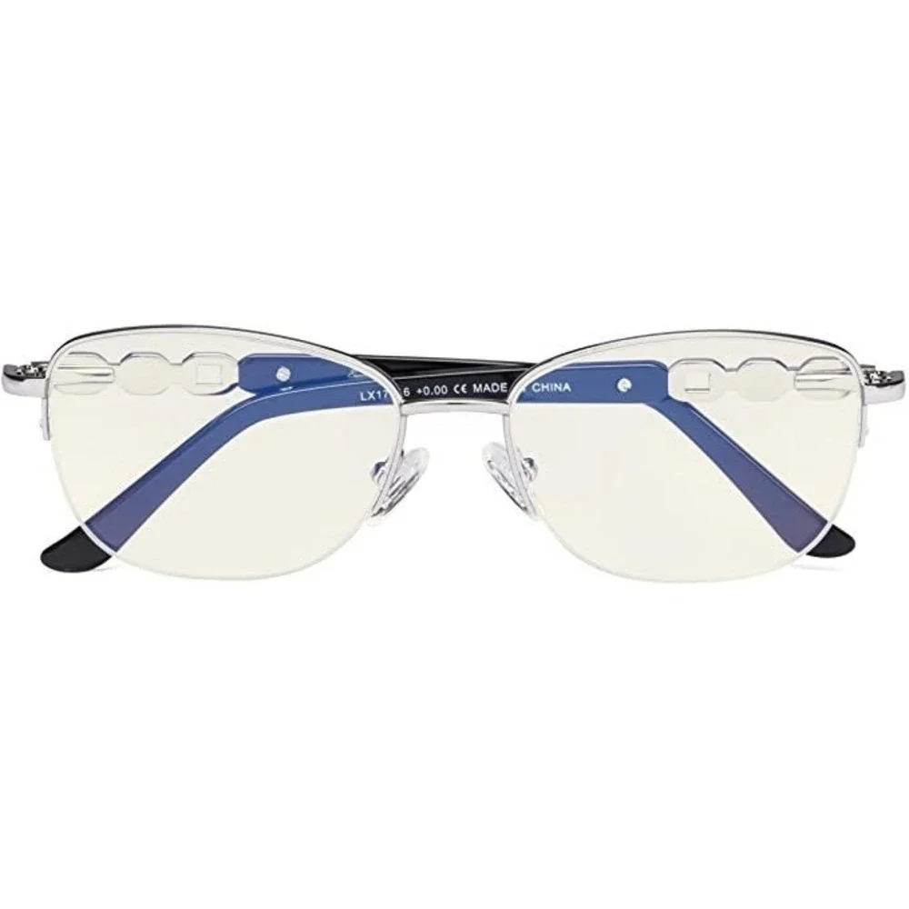 CessBlue Blue Light Filter Glasses Half-rim Metal Computer Readers 1.75 84733